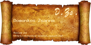 Domonkos Zsanna névjegykártya